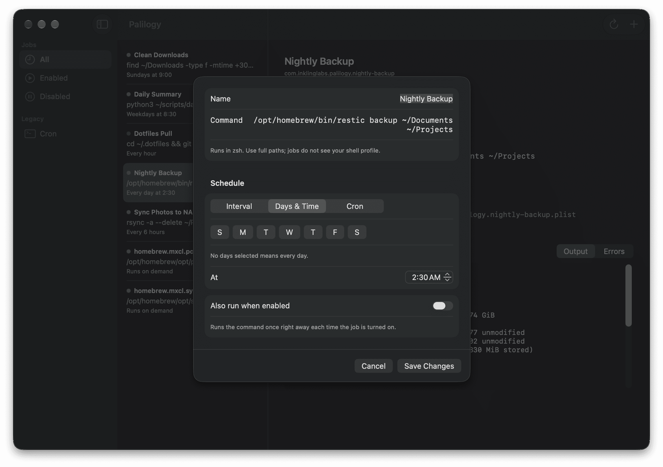 Palilogy: Edit job dark mode