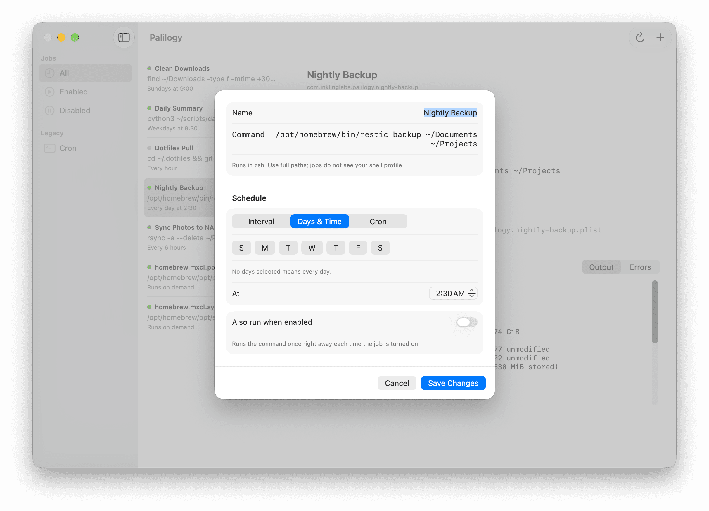 Palilogy: Edit job light mode