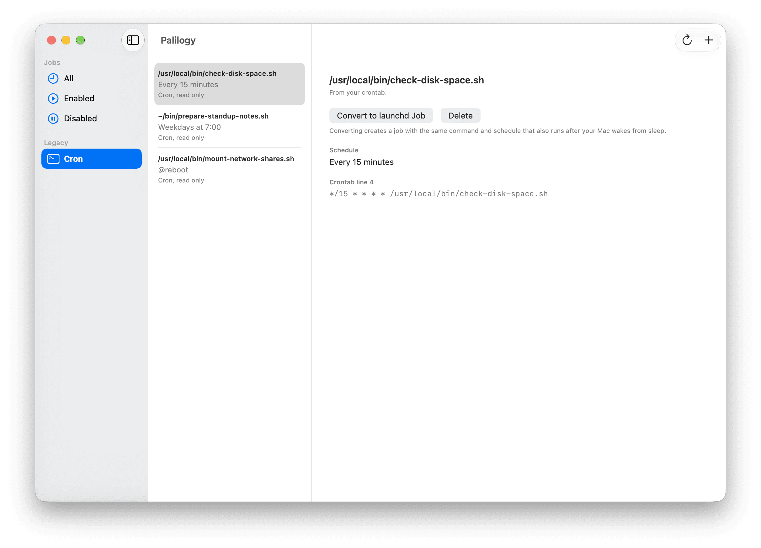 Palilogy: Cron light mode