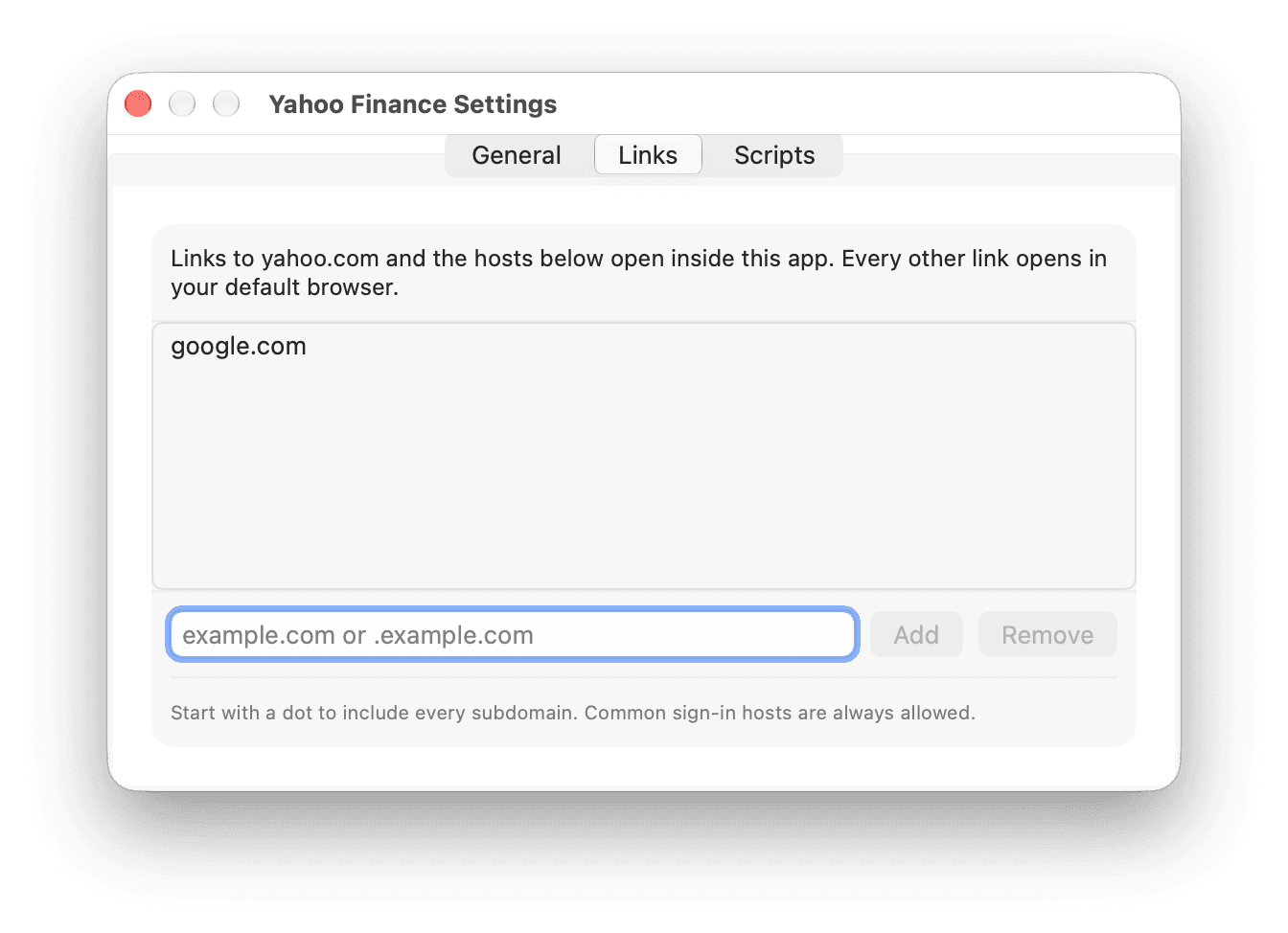 Rivlet: Settings links light mode