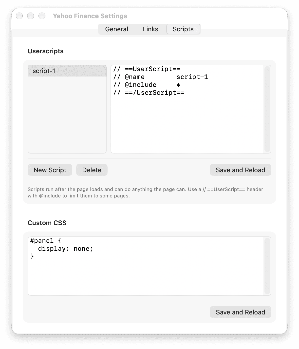 Rivlet: Settings scripts light mode